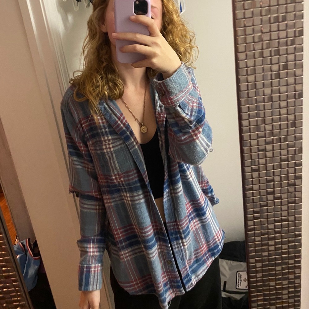 distressed flannel
